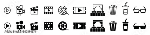Photographie Cinema icons vector set