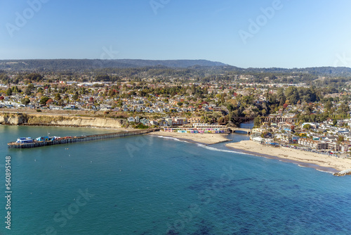 Aerial view of Santa Cruz and Captiola, California