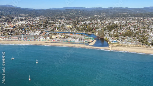 Aerial view of Santa Cruz and Captiola, California © kcapaldo