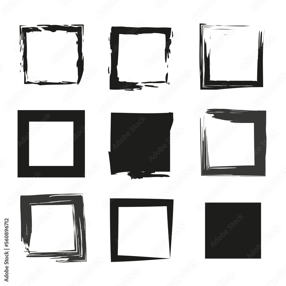 Drawn frame. brush squares. Sketch black card. Watercolor brush texture. Vector illustration. Drawn frame. brush squares. Sketch black card. Watercolor brush texture. Vector illustration.