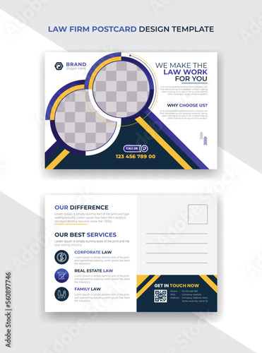 Law Firm postcard Corporate postcard template design