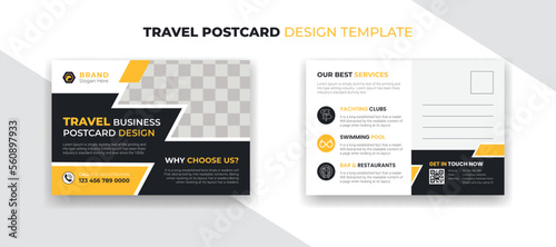 Travel postcard corporate business creative agency template design