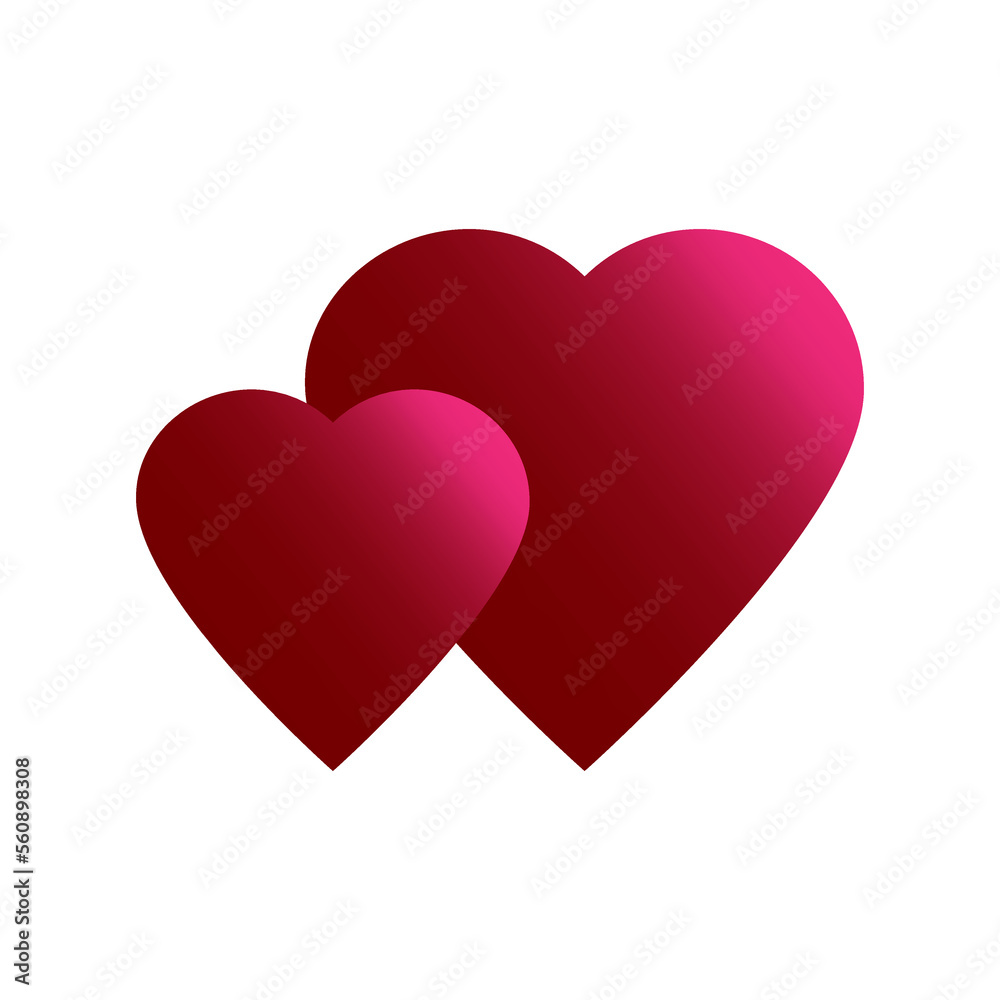 Beautiful red hearts. Vector illustration.