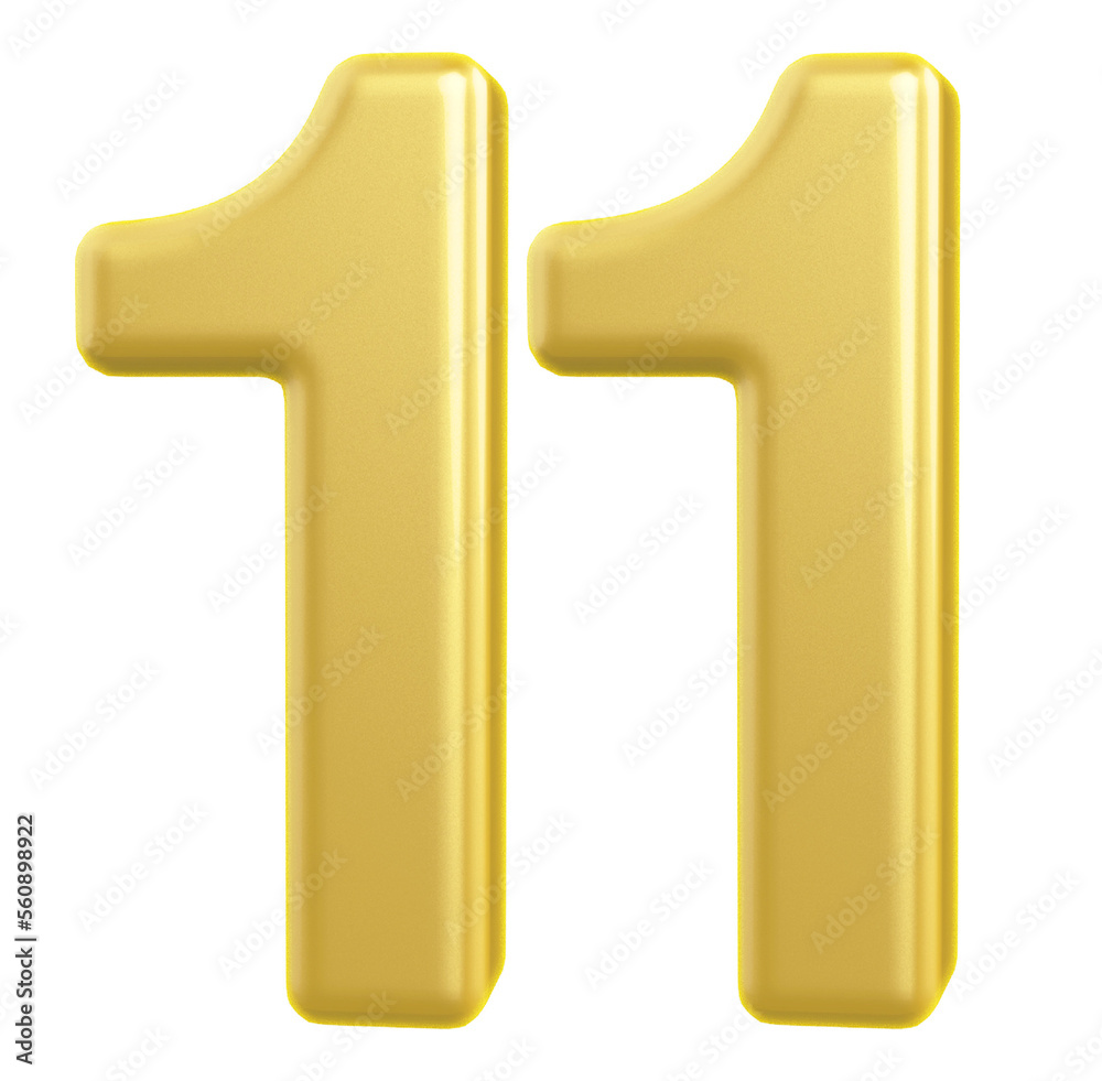 3d gold modern number 11 with generative AI 3d gold modern number 11 with generative AI