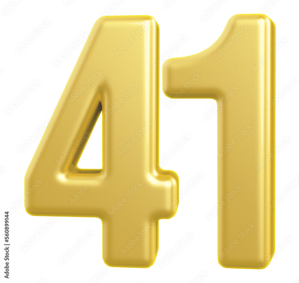 3d gold modern number 41 with generative AI 3d gold modern number 41 with generative AI