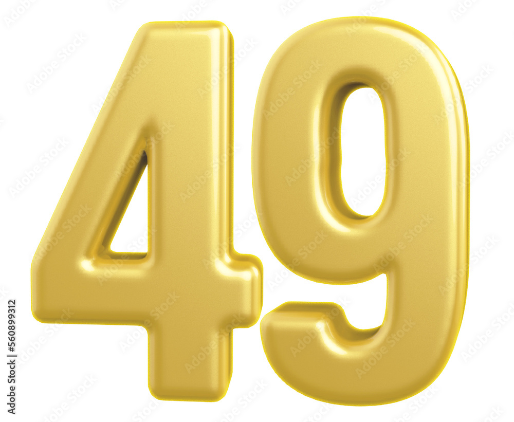 3d gold modern number 49 with generative AI 3d gold modern number 49 with generative AI