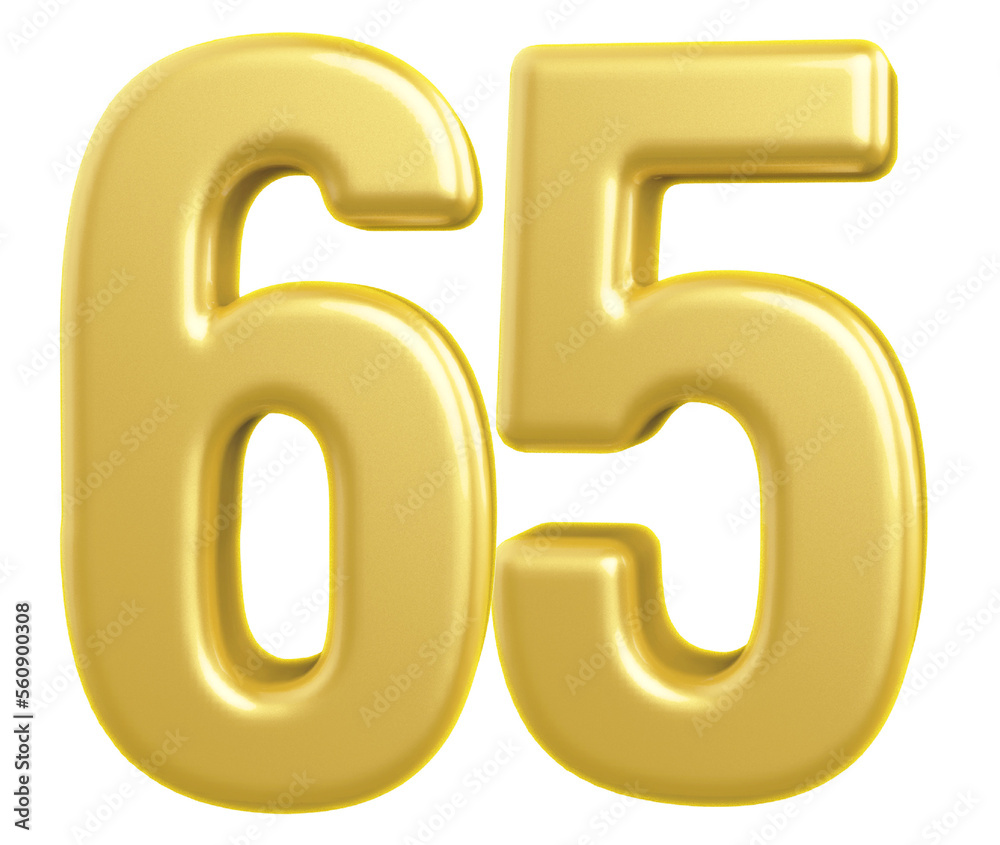 3d gold modern number 65 with generative AI 3d gold modern number 65 with generative AI