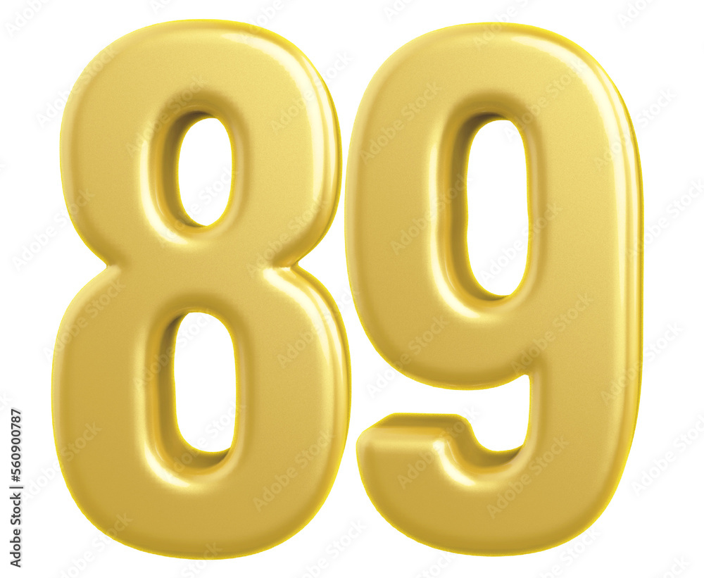 3d gold modern number 89 with generative AI 3d gold modern number 89 with generative AI
