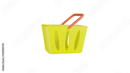 realistic shopping cart isolated on white background.empty shopping cart vector illustration.3d render.