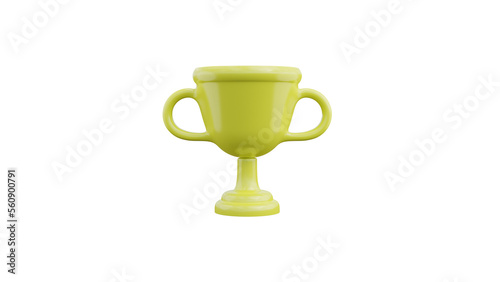 3d upper trophy icon for white 3d render illustration