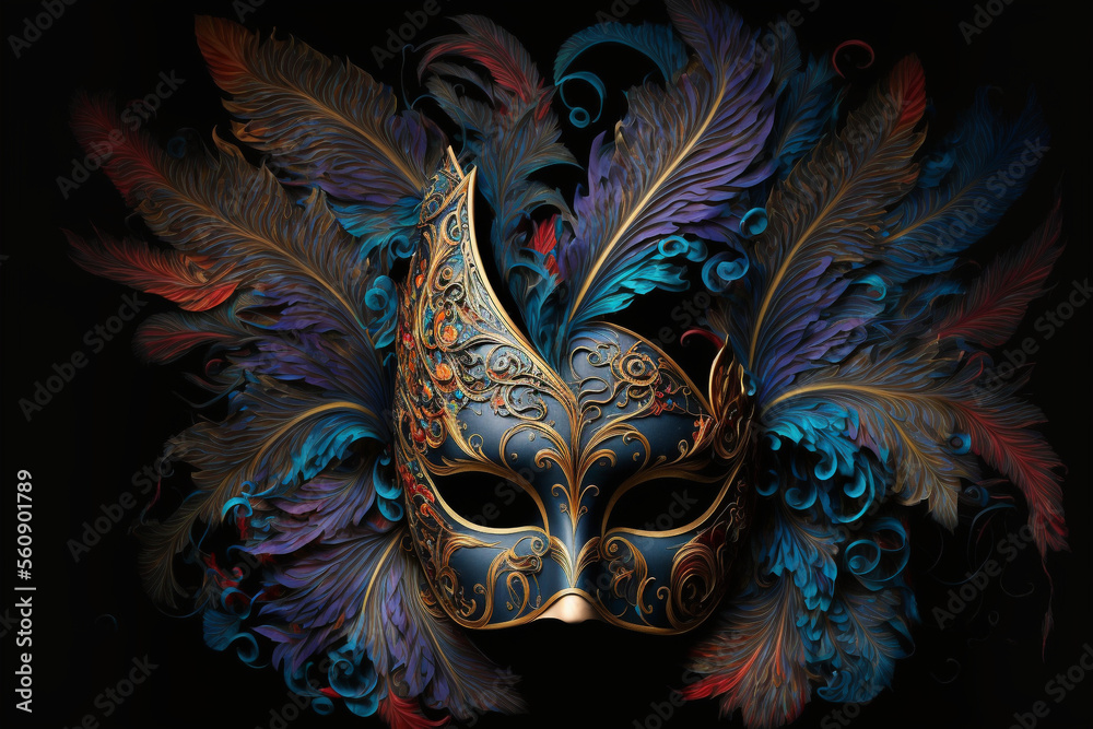carnival mask background, Generative AI	