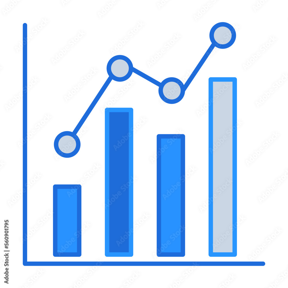 Bar graph business people icon with blue outline style. diagram, arrow, data, chart, business, graph, bar. Vector Illustration Bar graph business people icon with blue outline style. diagram, arrow, data, chart, business, graph, bar. Vector Illustration