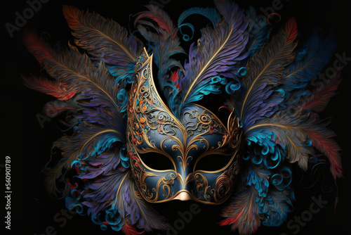 carnival mask background, Generative AI 