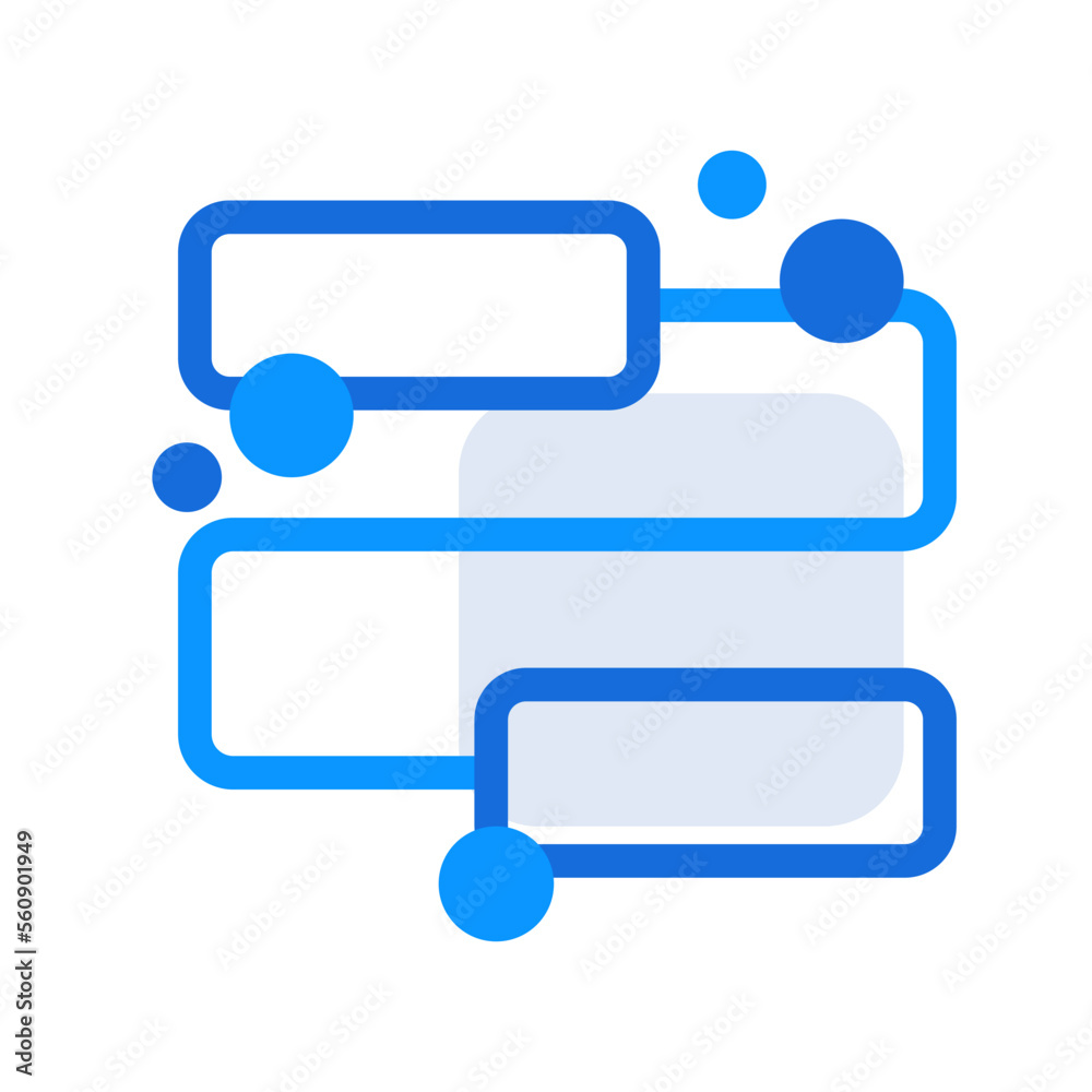 Naklejka premium Work flow business people icon with blue outline style. work, business, flow, process, symbol, technology, strategy. Vector Illustration