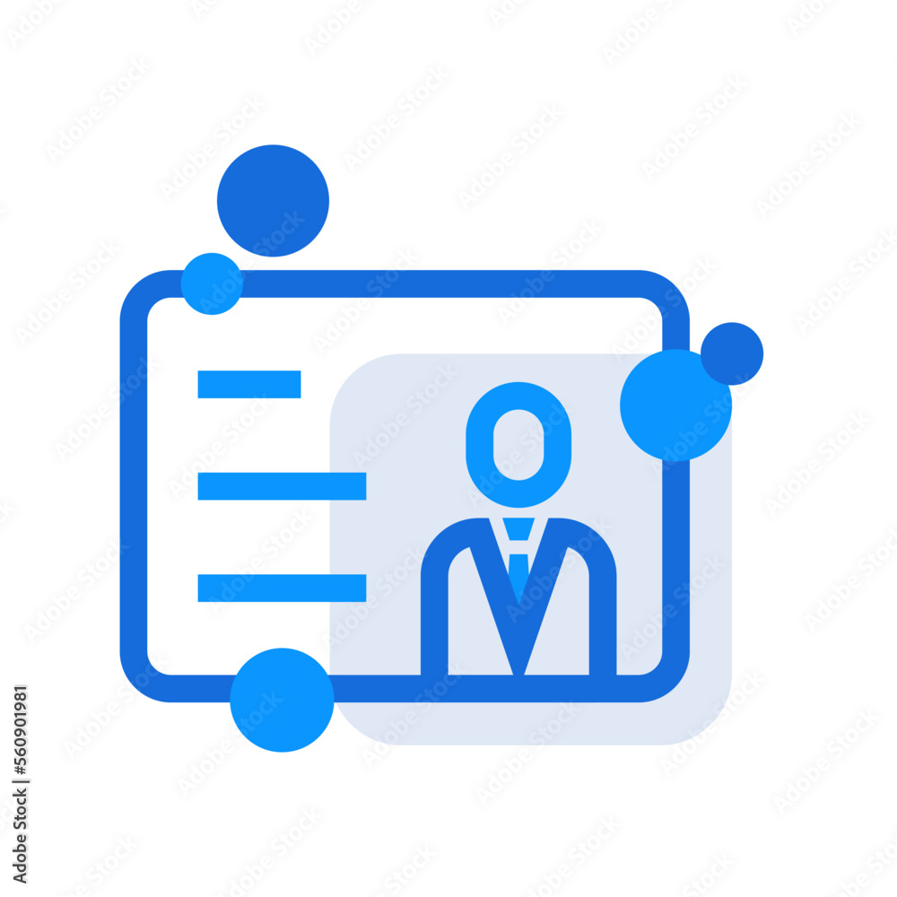 Candidate business people icon with blue outline style. people, business, job, human, outline, recruitment, career. Vector Illustration Candidate business people icon with blue outline style. people, business, job, human, outline, recruitment, career. Vector Illustration