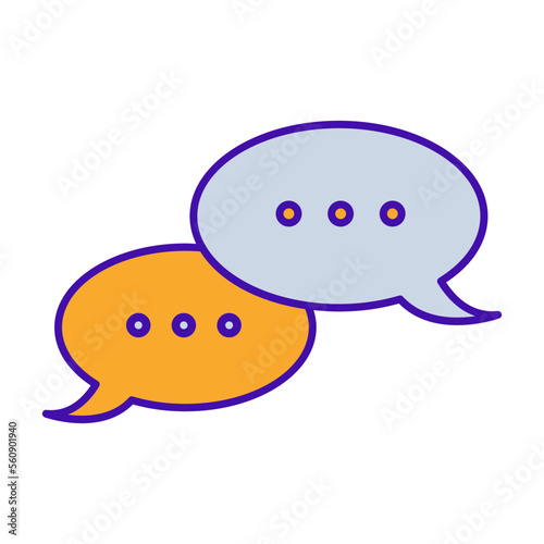 Feedback business people icon with orange purple outline style. feedback, symbol, business, like, online, communication, rating. Vector Illustration