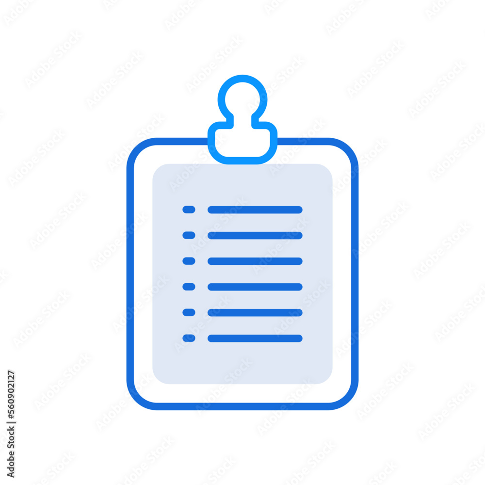 List business people icon with blue outline style. sign, check, symbol, document, list, mark, checklist. Vector Illustration