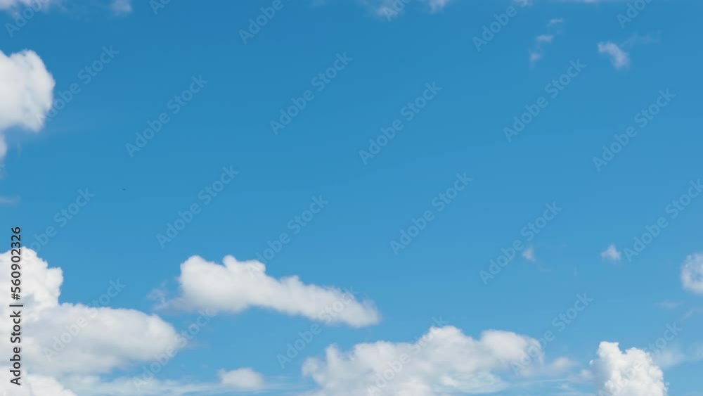 Timelapse white cumulus cloud in Blue sky, Puffy fluffy white clouds Nature weather blue sky.