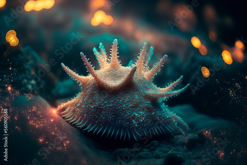 Starfish underwater on a ocean floor