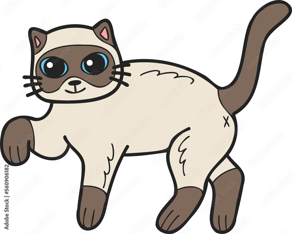 Hand Drawn walking cat illustration in doodle style Hand Drawn walking cat illustration in doodle style