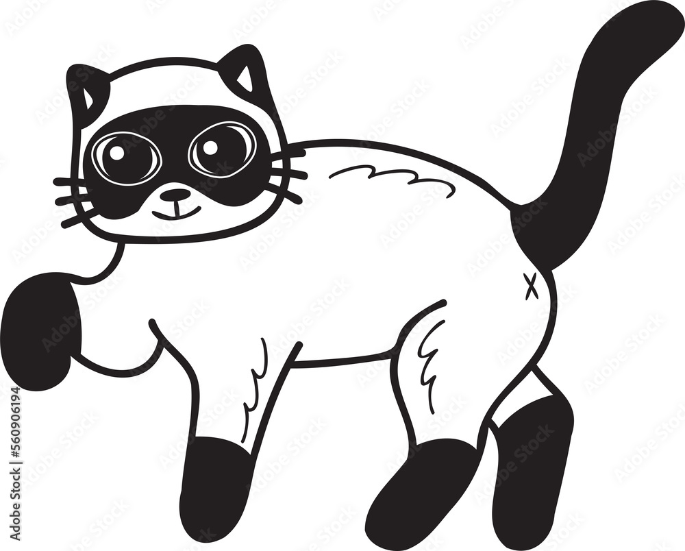 Hand Drawn walking cat illustration in doodle style Hand Drawn walking cat illustration in doodle style