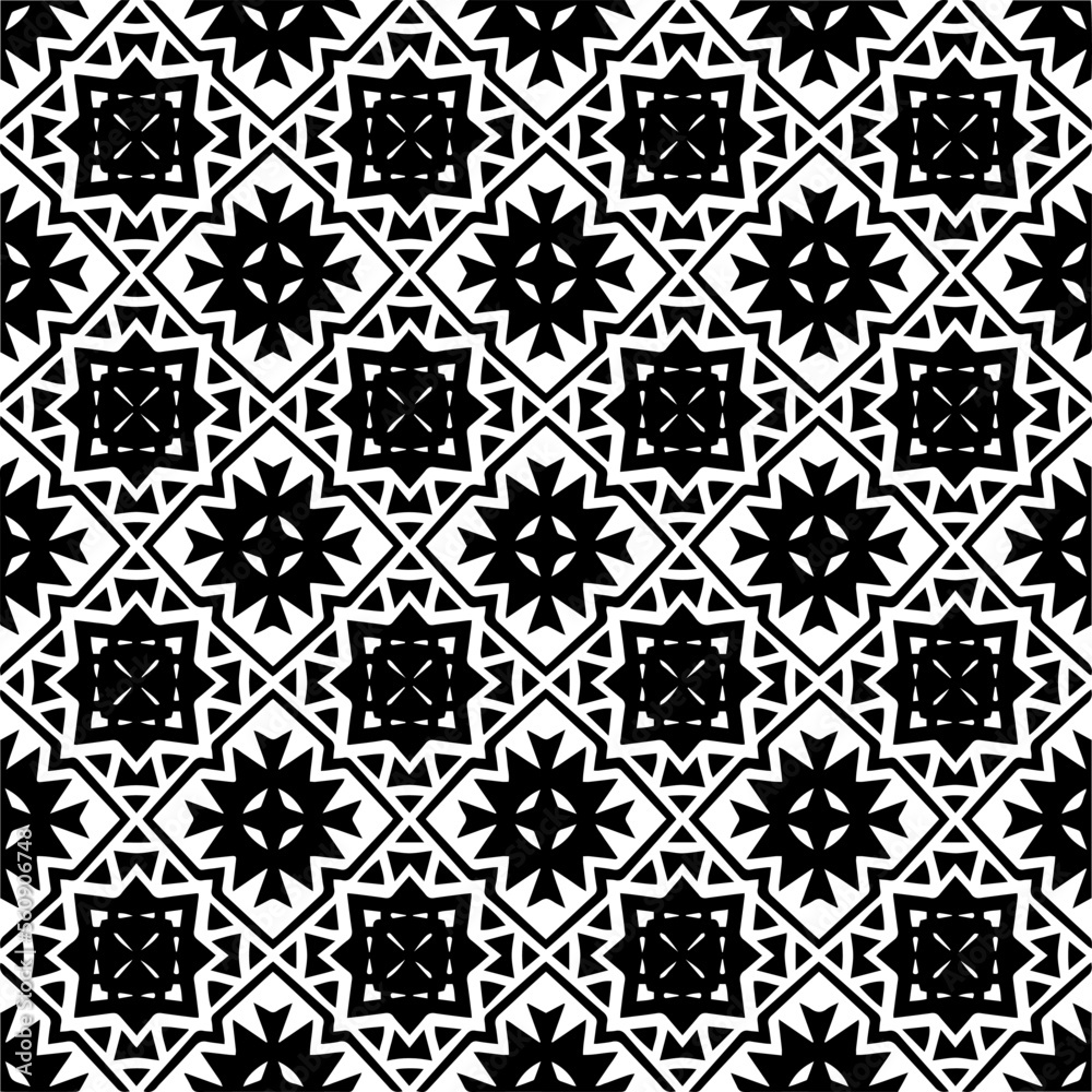 Seamless pattern of black shapes on white background. Seamless pattern of black shapes on white background.