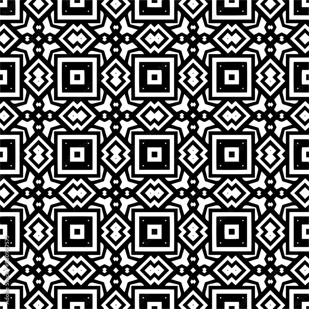 
Seamless pattern of black shapes on white background.