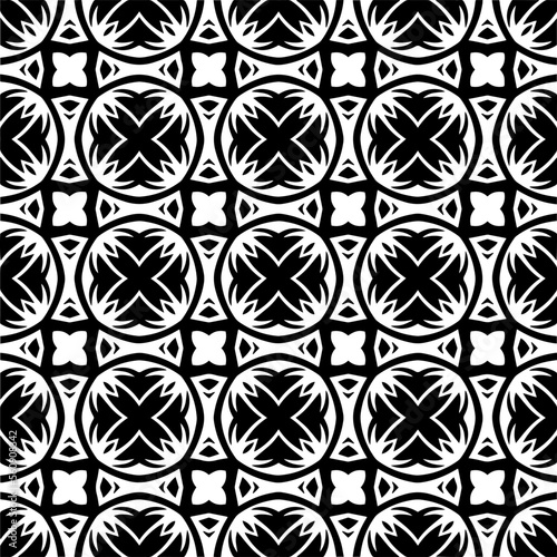 Seamless pattern of black shapes on white background.