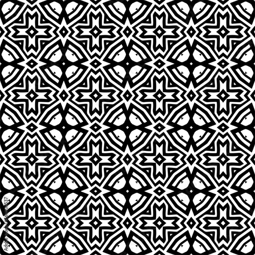 Seamless pattern of black shapes on white background.