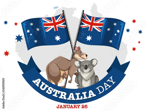 Happy Australia Day Banner Design photo