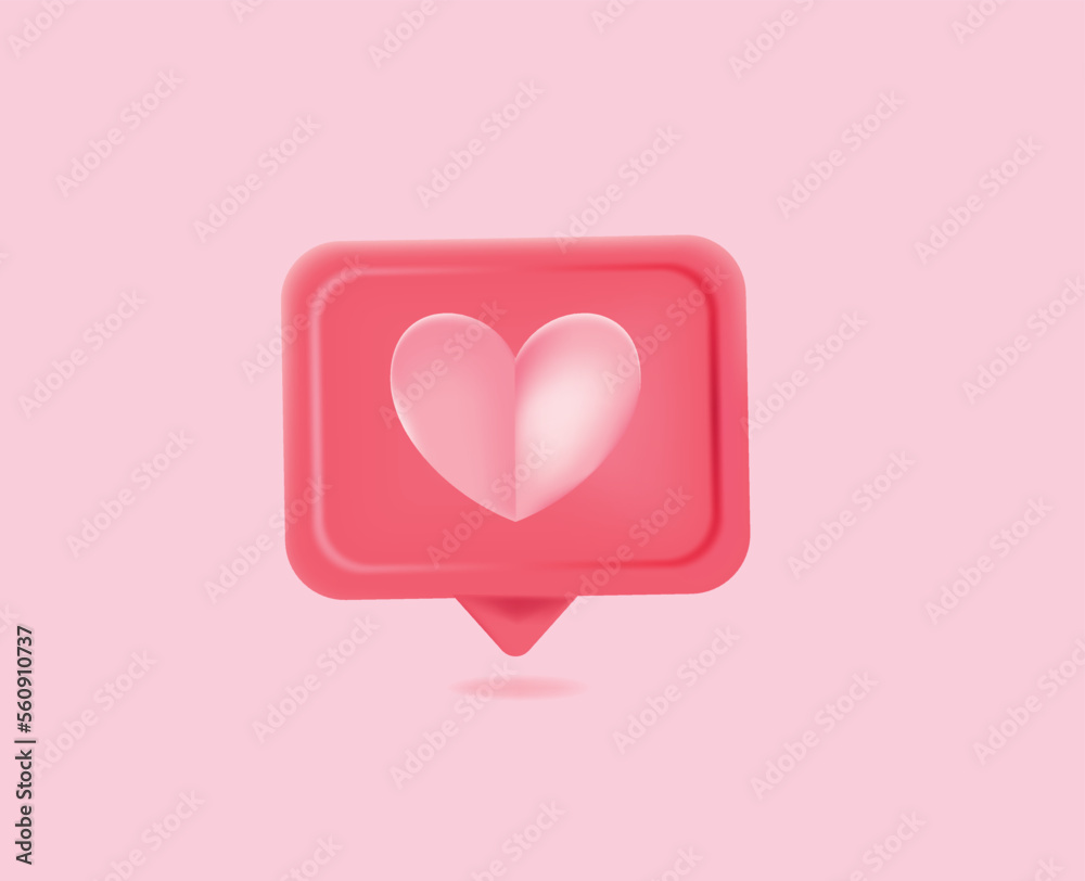 3d illustration photo frame with hearth and love emoji icon, like and play in red bubble icons. 3d heart vector render concept 3d illustration photo frame with hearth and love emoji icon, like and play in red bubble icons. 3d heart vector render concept