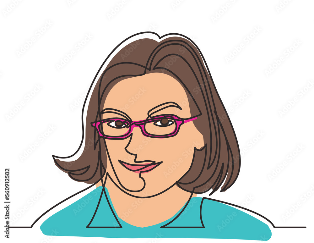 continuous line drawing smiling woman in glasses 3 colored - PNG image with transparent background continuous line drawing smiling woman in glasses 3 colored - PNG image with transparent background