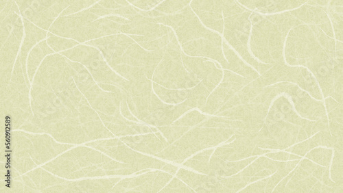太い繊維の入った和紙風の背景・テクスチャー素材　8K UHDサイズ　薄い・明るい緑・黄緑 © regolith