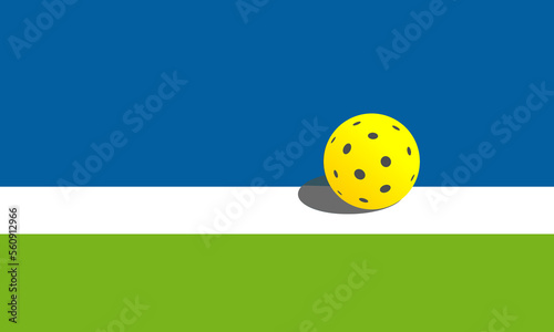 Simple editable vector illustration of pickleball ball on the court best for your digital design and print mockup