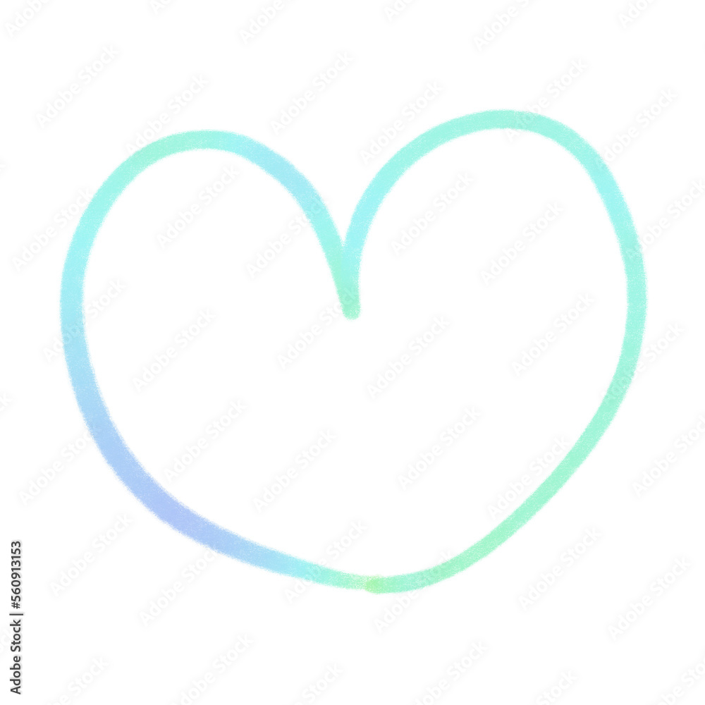 Rainbow line Heart, Valentine, signs and symbols, Hand drawn in doodle style.	
