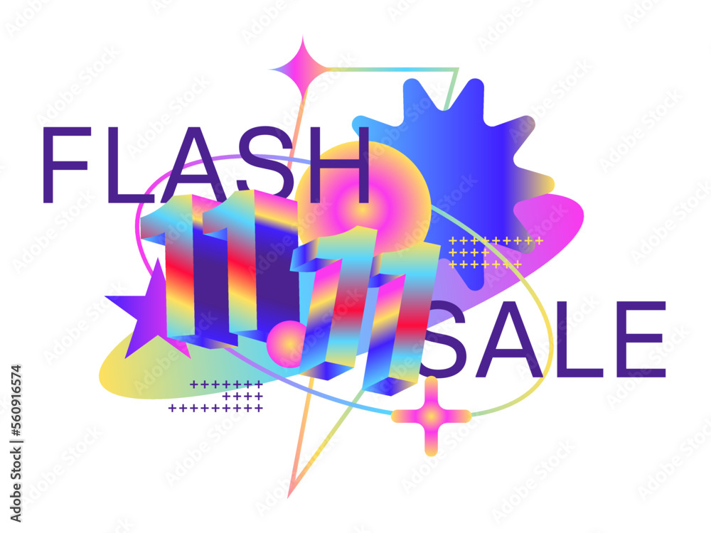 Fototapeta premium Flash sale promotion. Sale badge banner design