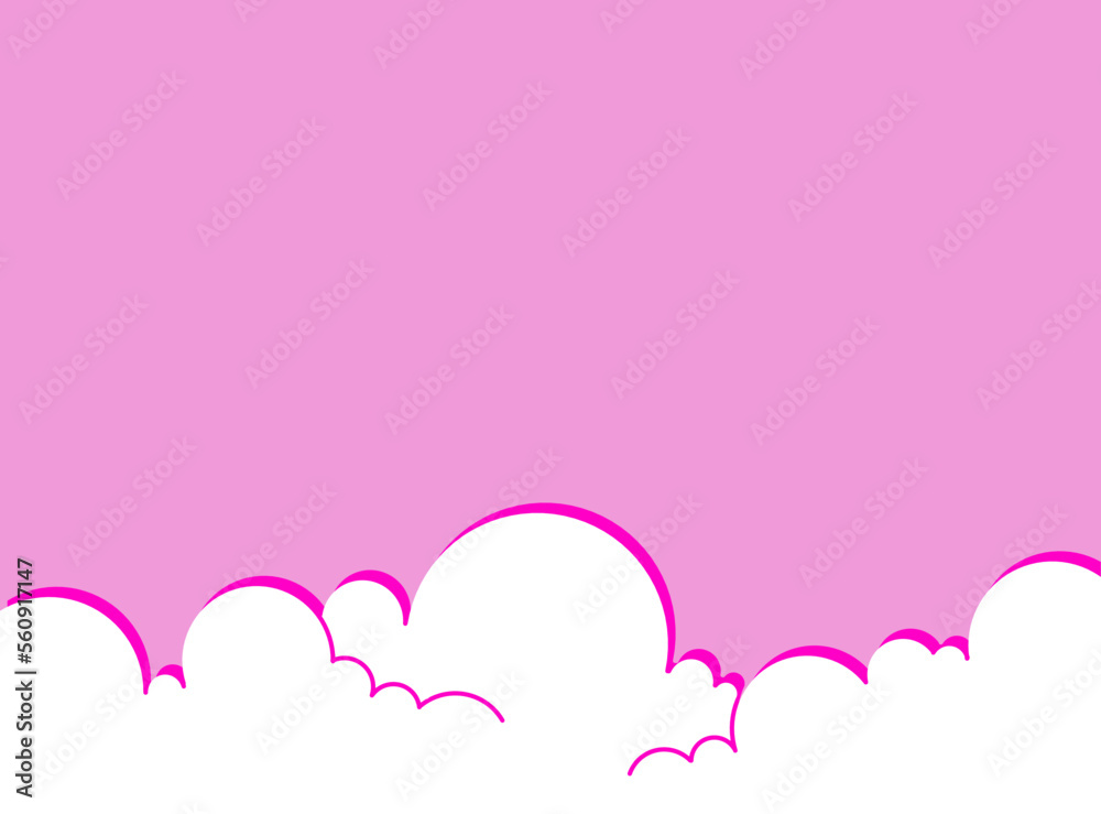 Vector valentines day pink cloud background 