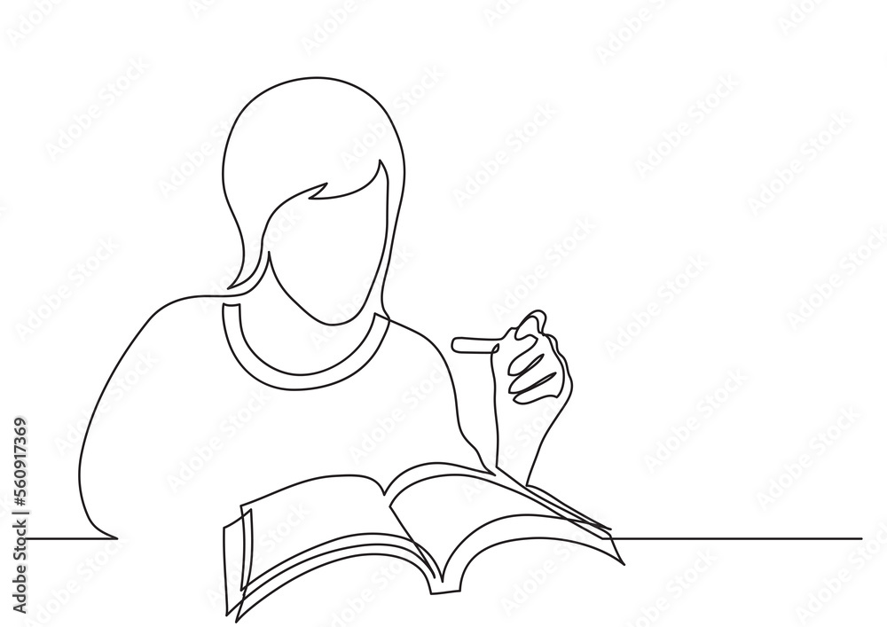 continuous line drawing woman studying book - PNG image with transparent background continuous line drawing woman studying book - PNG image with transparent background