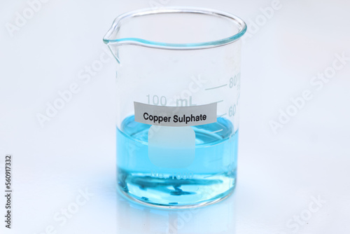 copper sulphate in bottle , chemical in the laboratory and industry