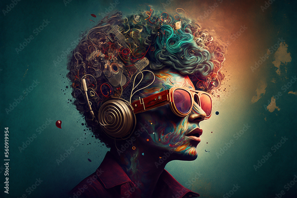 Sound inspiration. Creative music. Music vibes concept for concerts and festivals Sound inspiration. Creative music. Music vibes concept for concerts and festivals