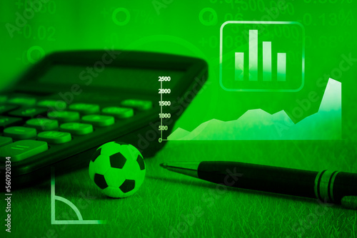 business in football club and soccer team manager, online sport betting concept 