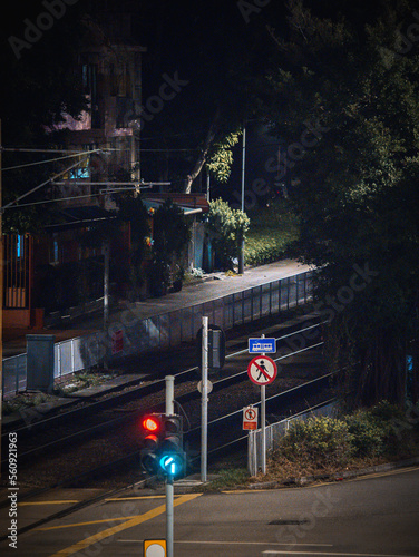 traffic light at night
