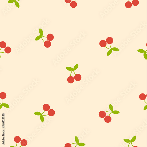 cute cherry fruit seamless pattern flat design