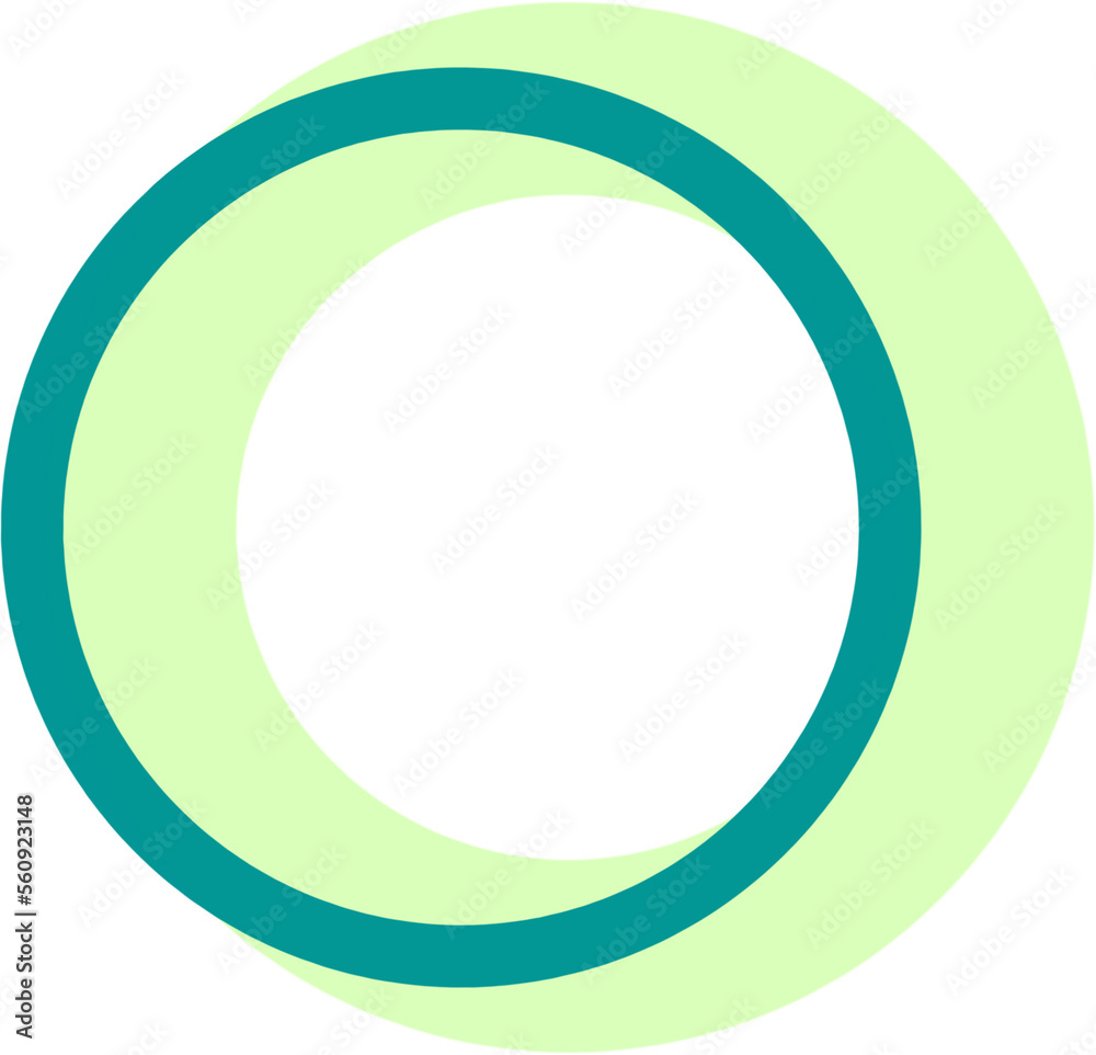 Circle Retro Shape, Green Outline, Abstract Decorative Element Circle Retro Shape, Green Outline, Abstract Decorative Element