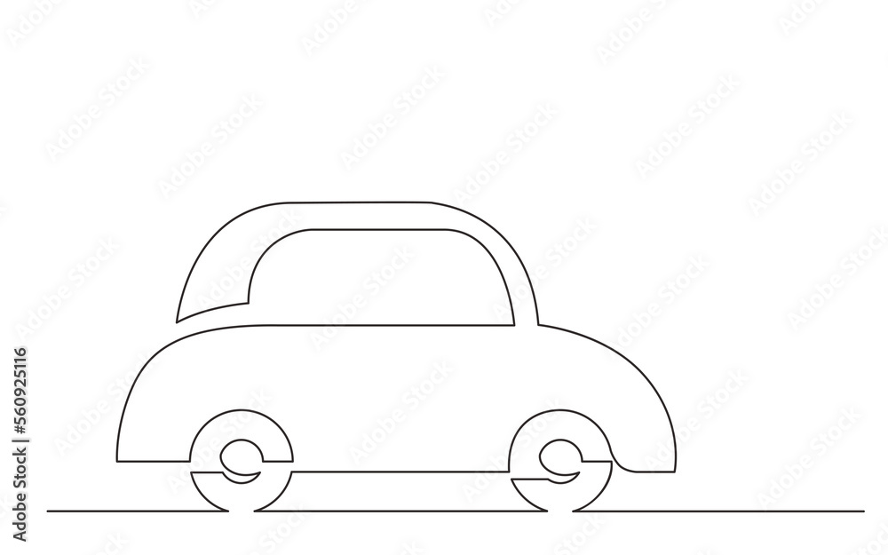 continuous line drawing car symbol - PNG image with transparent background