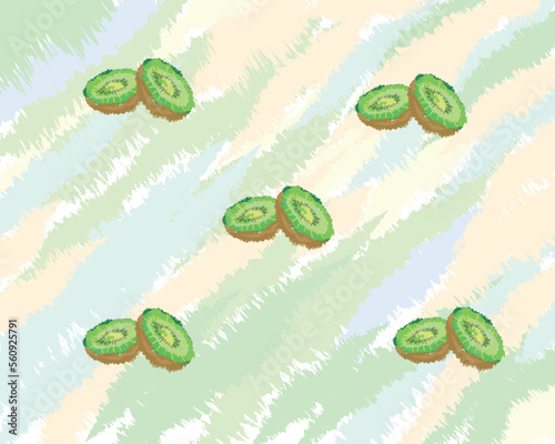 Kiwi fruit pattern background vector