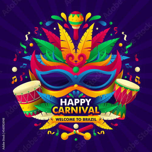 Brazilian Festival Festa Junina concept design with circle arrangement decorative elements