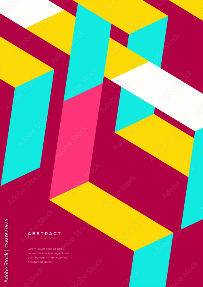 Modern abstract minimal geometric shapes cover. Colorful geometric background, vector illustration.