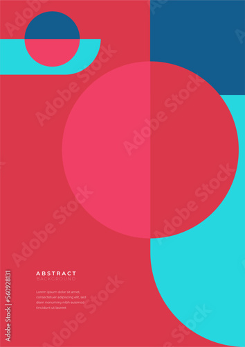 Wallpaper Mural Modern geometric poster cover background. Memphis backgrounds, abstract geometric patterns, vector trendy line design. Simple minimal elements in flat color, modern pattern background Torontodigital.ca