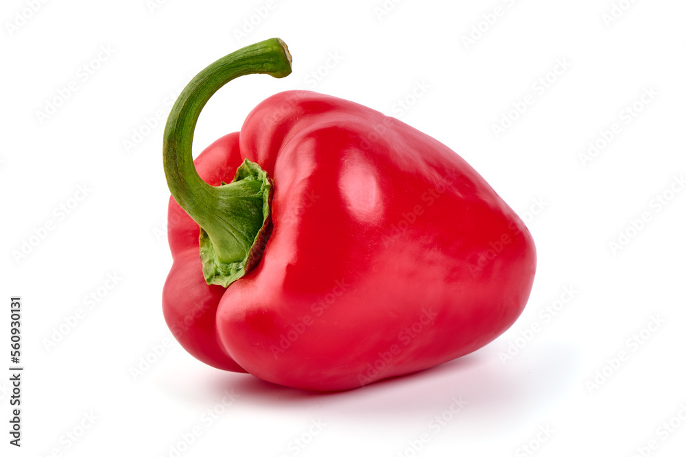 Sweet red pepper isolated on white background.